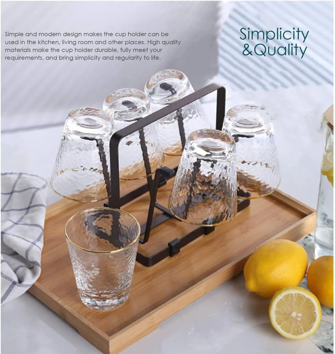 Black Metal Glass Holder for Home Office Kitchen - Image 7