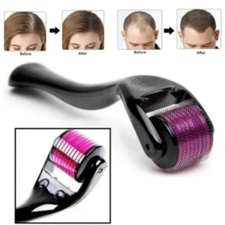 Anti-Hair Fall Derma Roller Black Pink Fiber