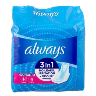 Always Maxi Thick Long Sanitary Pads 9 Pcs Blue