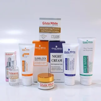 Gluta White Skincare Bundle 7-Piece Night Cream & Face Wash Set