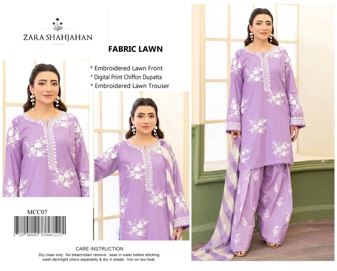 ZARASHAHJAHAN 3 Pcs Unstitched Embroidered Suit - Image 3