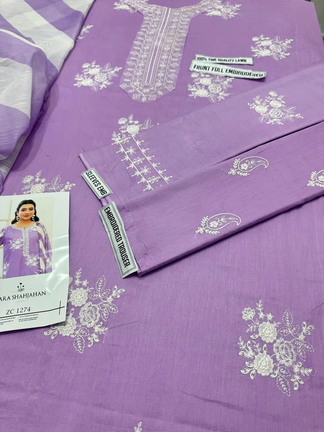 ZARASHAHJAHAN 3 Pcs Unstitched Embroidered Suit - Image 4