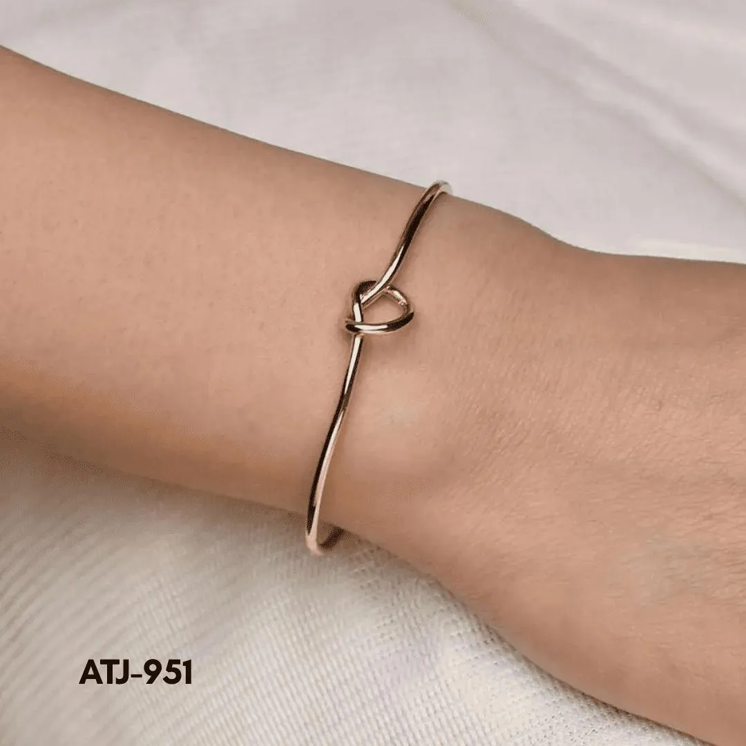 Korean Knot Design Bangle Golden Silver Multicolor - Image 3
