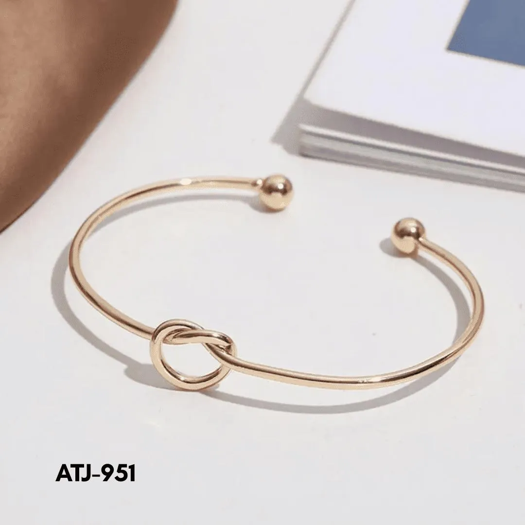 Korean Knot Design Bangle Golden Silver Multicolor - Image 5