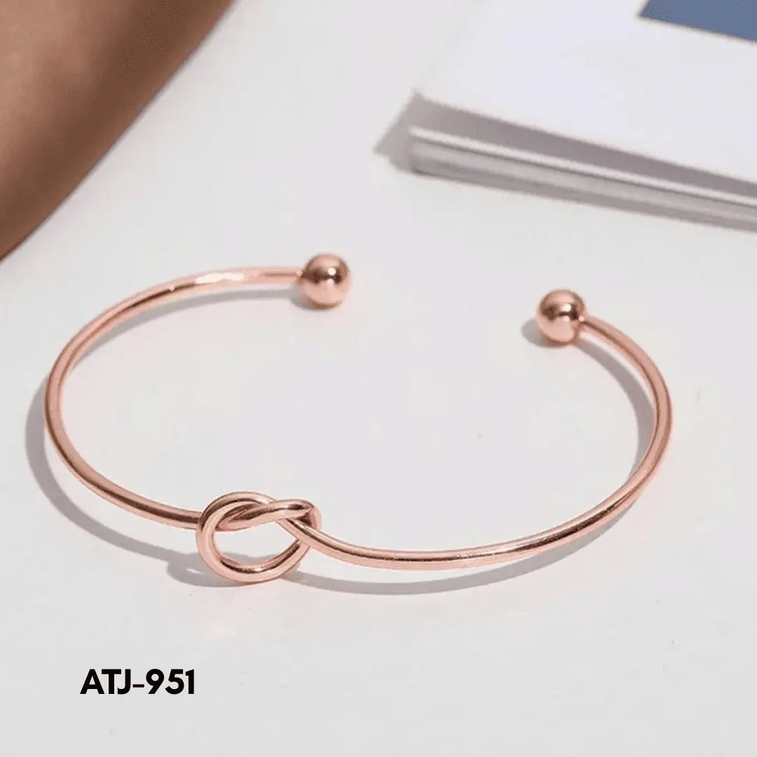 Korean Knot Design Bangle Golden Silver Multicolor - Image 6