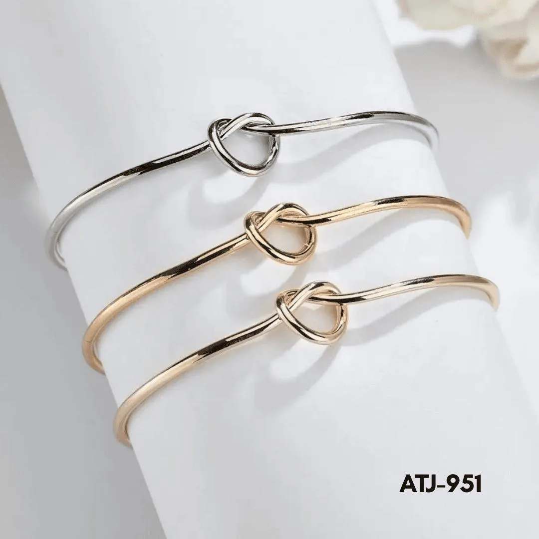 Korean Knot Design Bangle Golden Silver Multicolor - Image 8