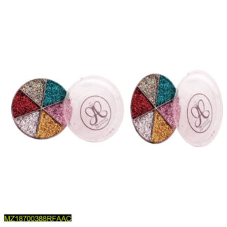 Round Glitter Makeup Palette Set of 2 for Bridesmaids & Fashionistas