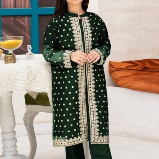 Green Shamoz Silk 3-Piece Suit for Girls 1-12 Years