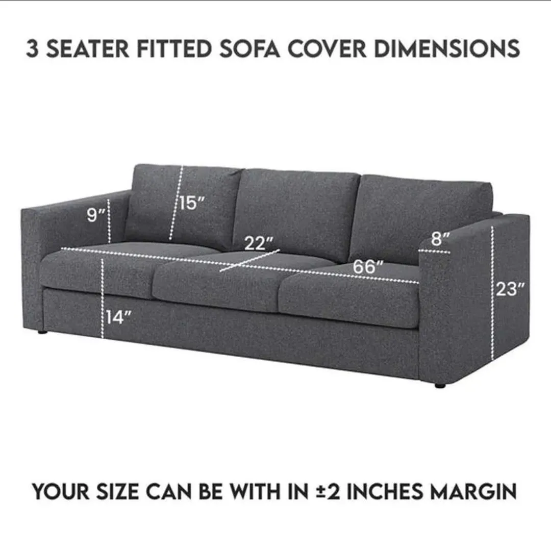 5 Seater Mesh Sofa Cover Brown Elastic Ruffled - Image 3