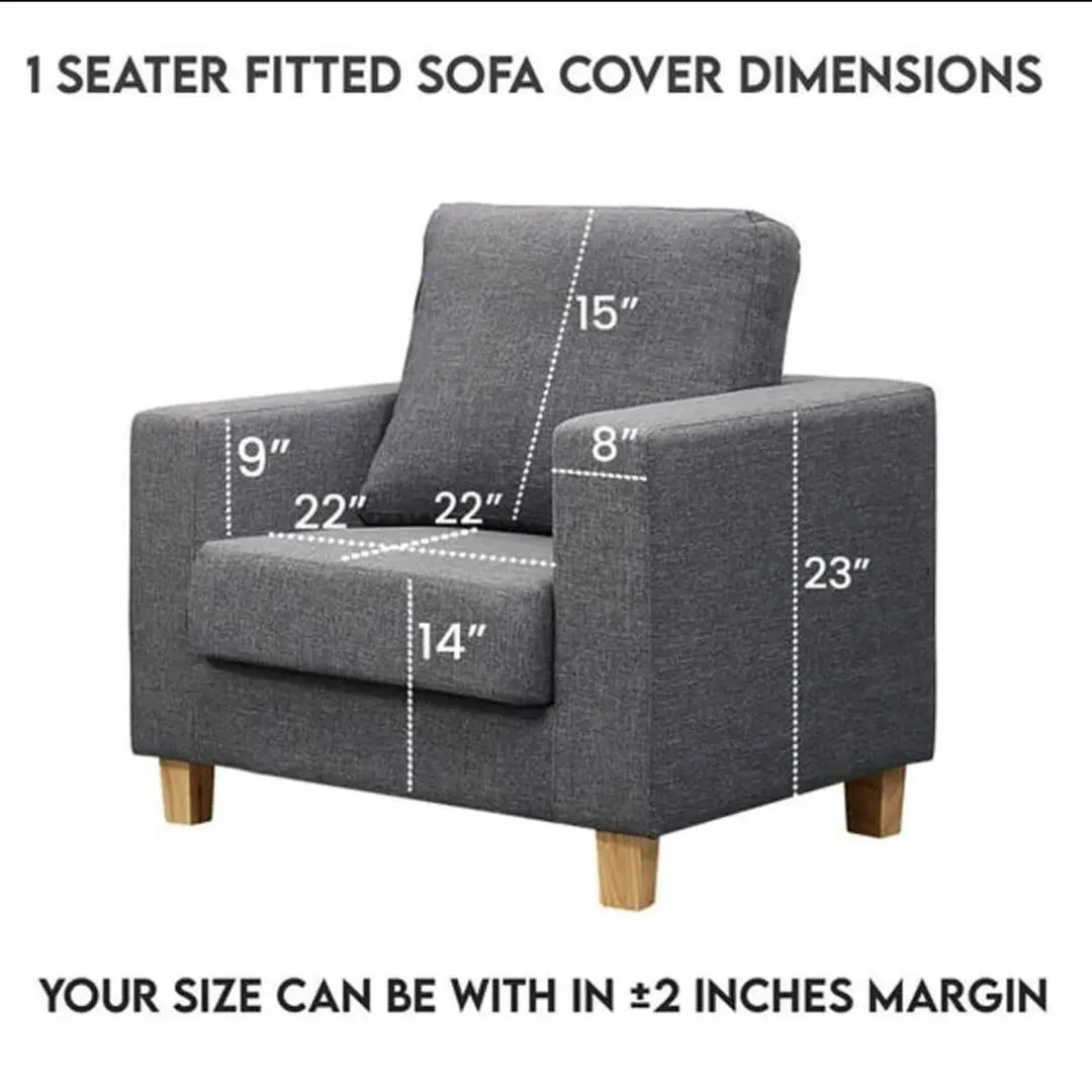 5 Seater Mesh Sofa Cover Brown Elastic Ruffled - Image 4