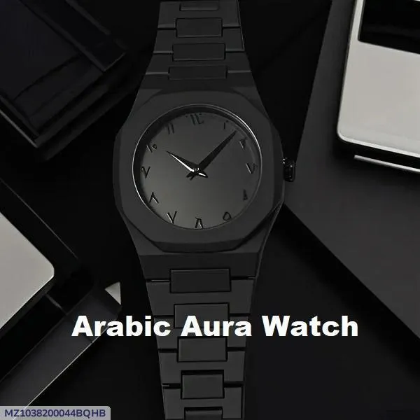 Arabic Aura Black Watch for Men Women with Digital Hands - Image 4