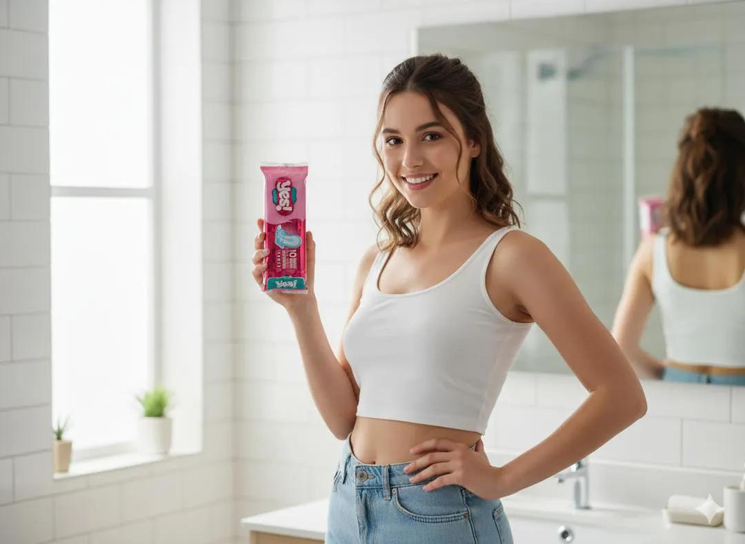 Maxi Thick Sanitary Pads Cotton Smooth Pink - Image 3