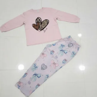 Pink Printed 2Pcs Women Night Suit Jersey Shorts Set