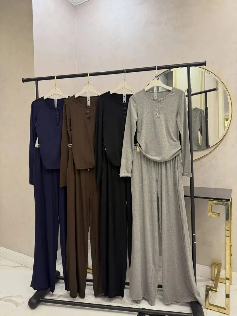 Black Long Sleeve Night Suit Set for Women - Image 2