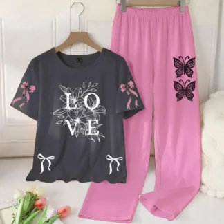 Pink Butterfly Night Suit DreamyDots