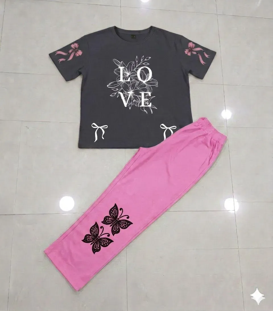 Pink Butterfly Night Suit DreamyDots - Image 3