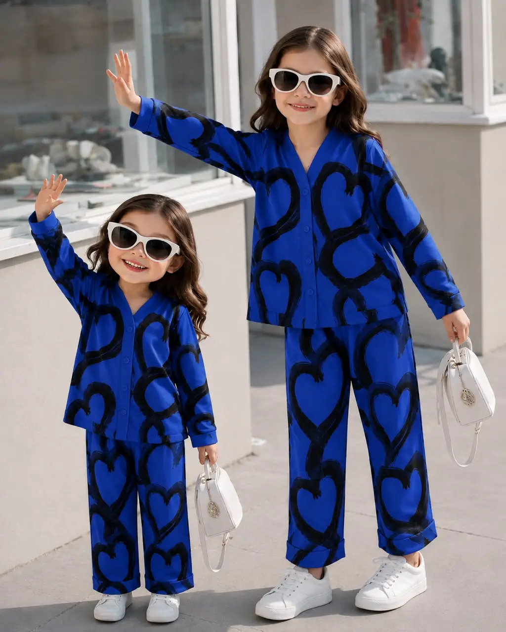 2 Pcs Girl's Cotton Jersey Printed Co-ord Set - Image 3