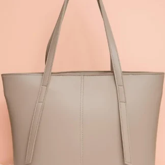 Grey Faux Leather Tote Bag for Women
