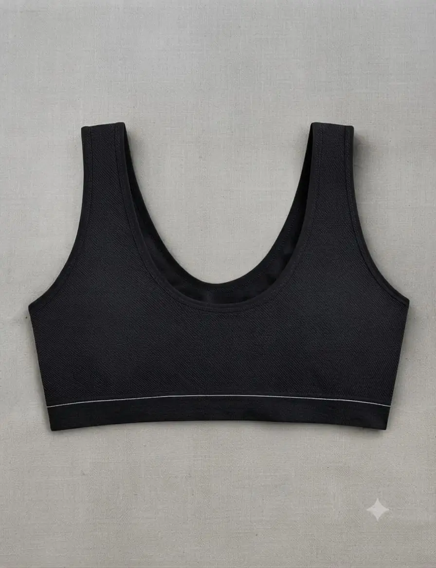 Jersey Chikan Embroidered Padded Bra Top - Image 2