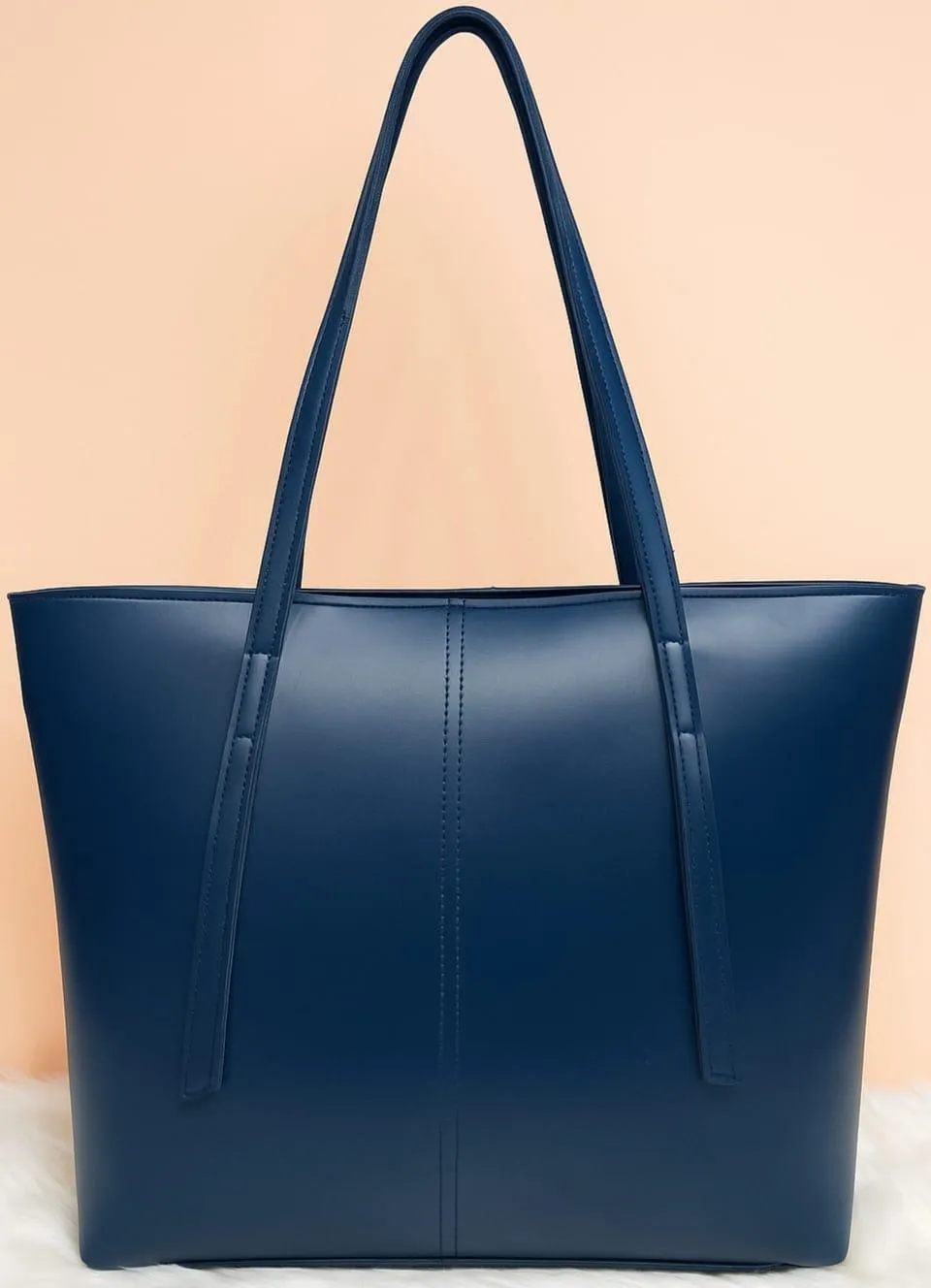 Women's Brown Leather Tote Bag with Zipper Pocket - Image 3