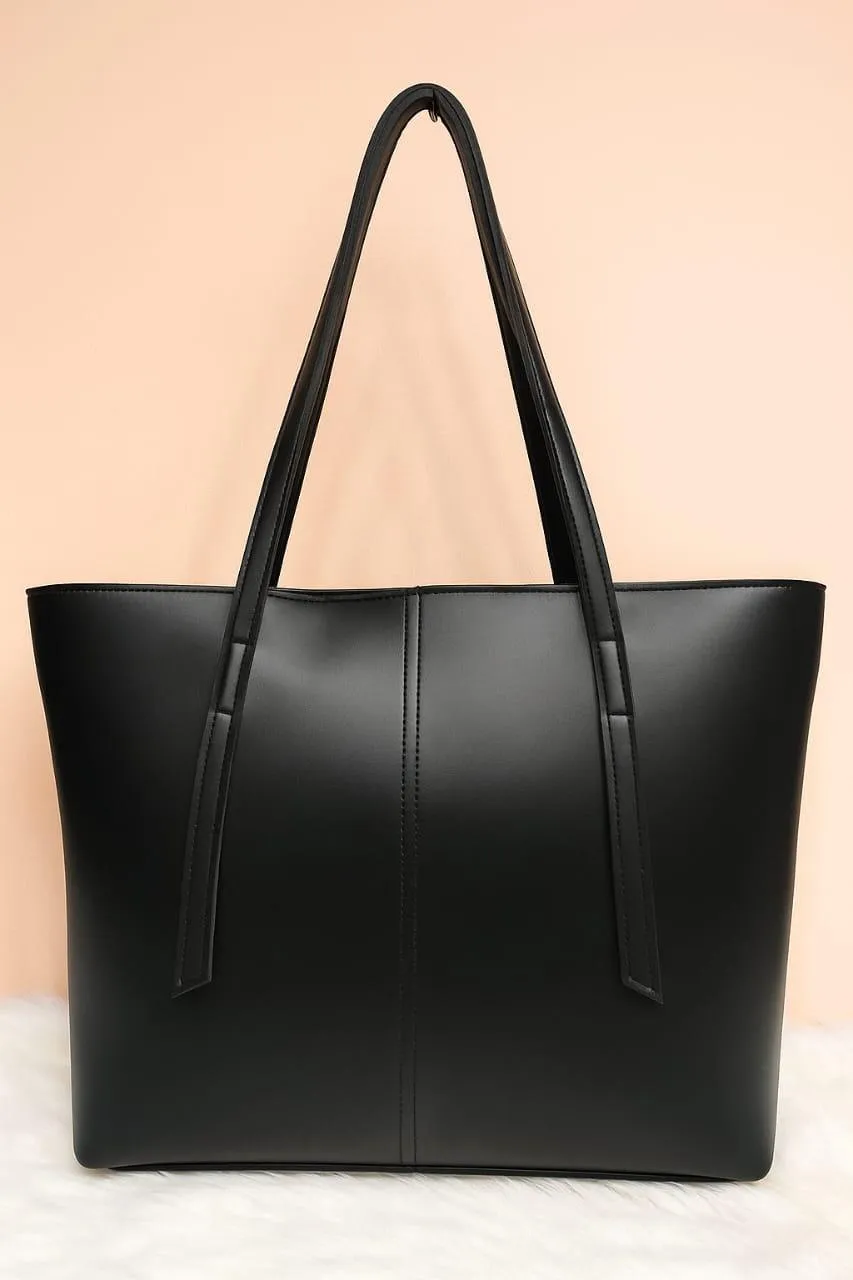 Women's Brown Leather Tote Bag with Zipper Pocket - Image 4