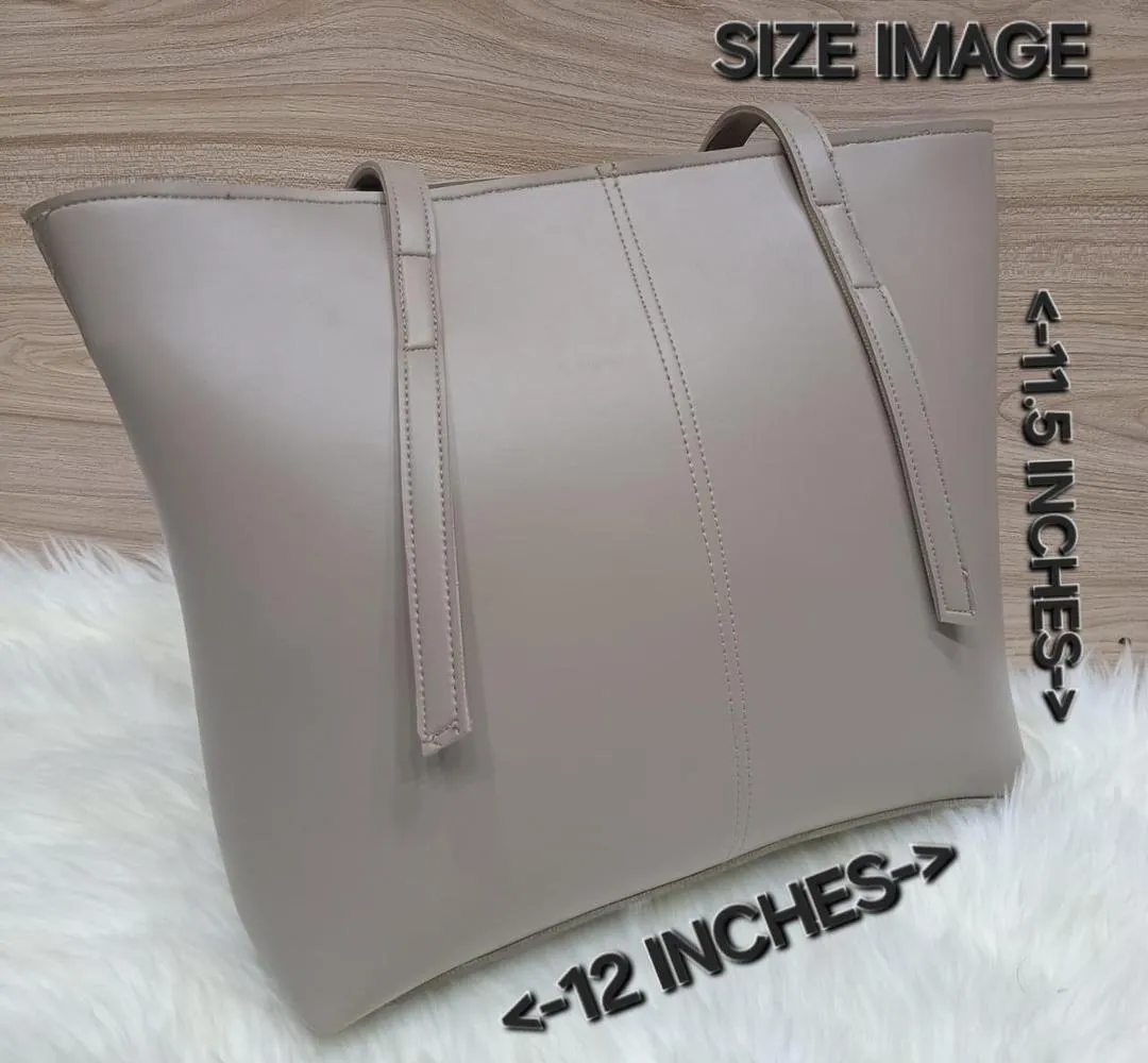 Women's Brown Leather Tote Bag with Zipper Pocket - Image 7
