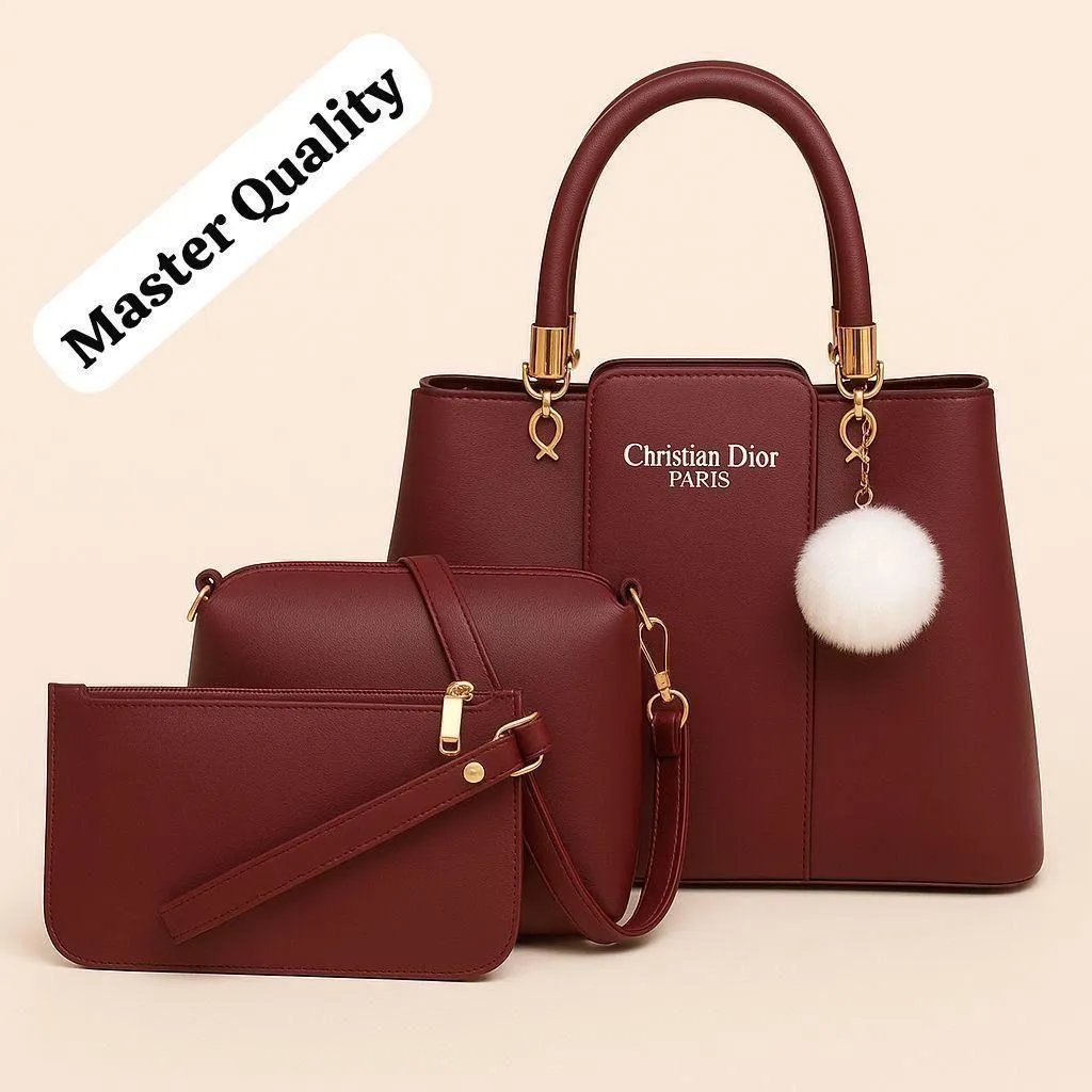 Green Leather 3Pcs Women Handbag Set - Image 2
