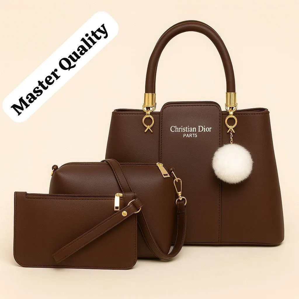Green Leather 3Pcs Women Handbag Set - Image 3
