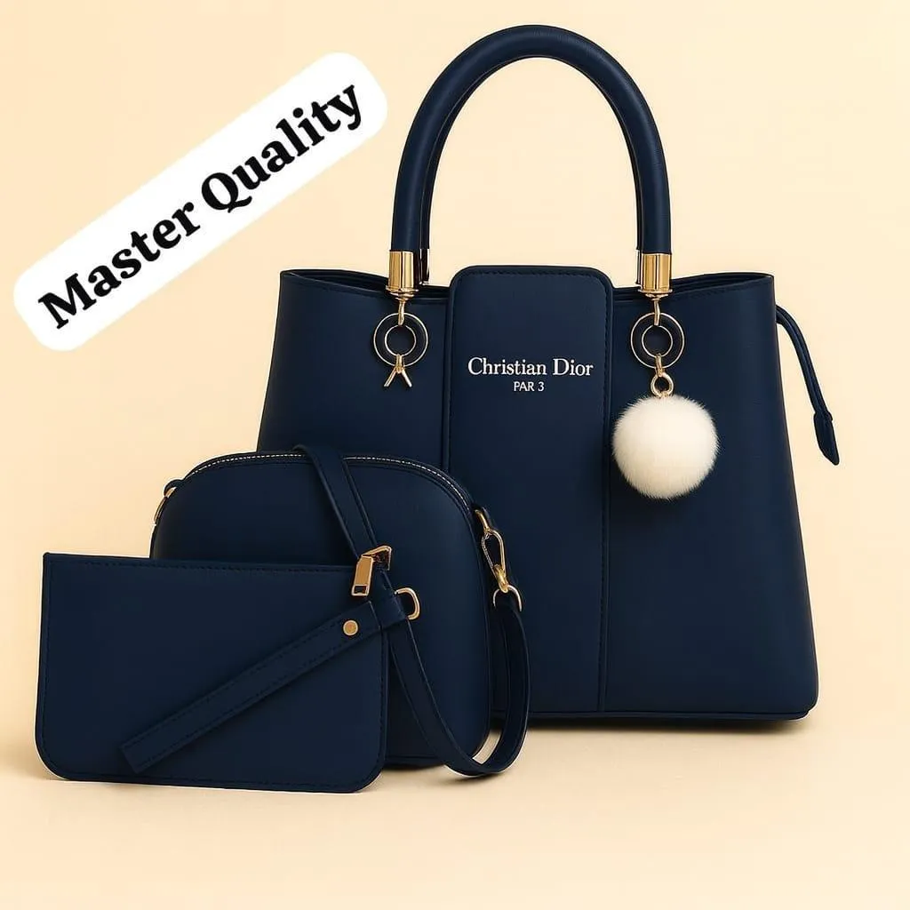 Green Leather 3Pcs Women Handbag Set - Image 4