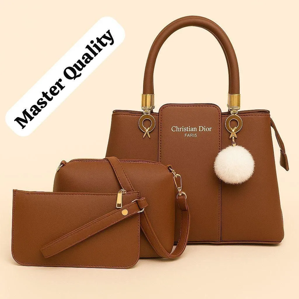Green Leather 3Pcs Women Handbag Set - Image 6
