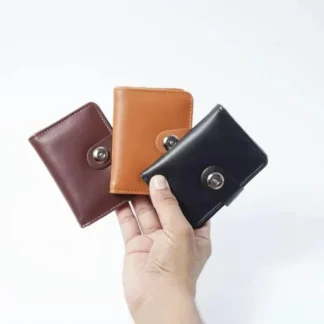 Kids Leather Wallet 8" Black Brown Mustard Cardholder