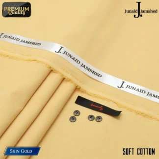 Premium Unstitched Cotton Suit Fabric Skin Gold 4.5m