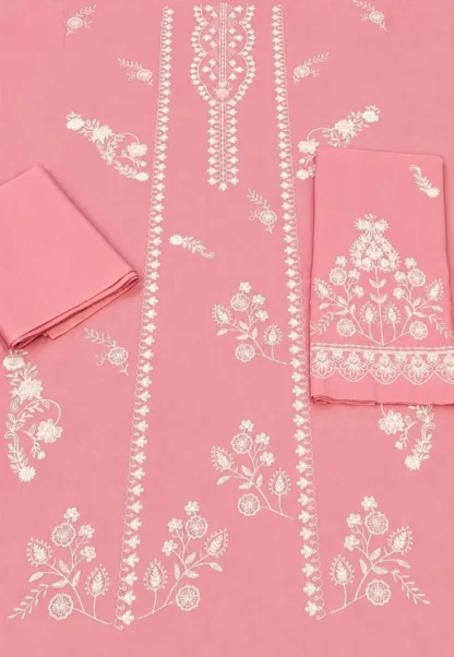 Pink Embroidered Kurta Pajama Set for Women