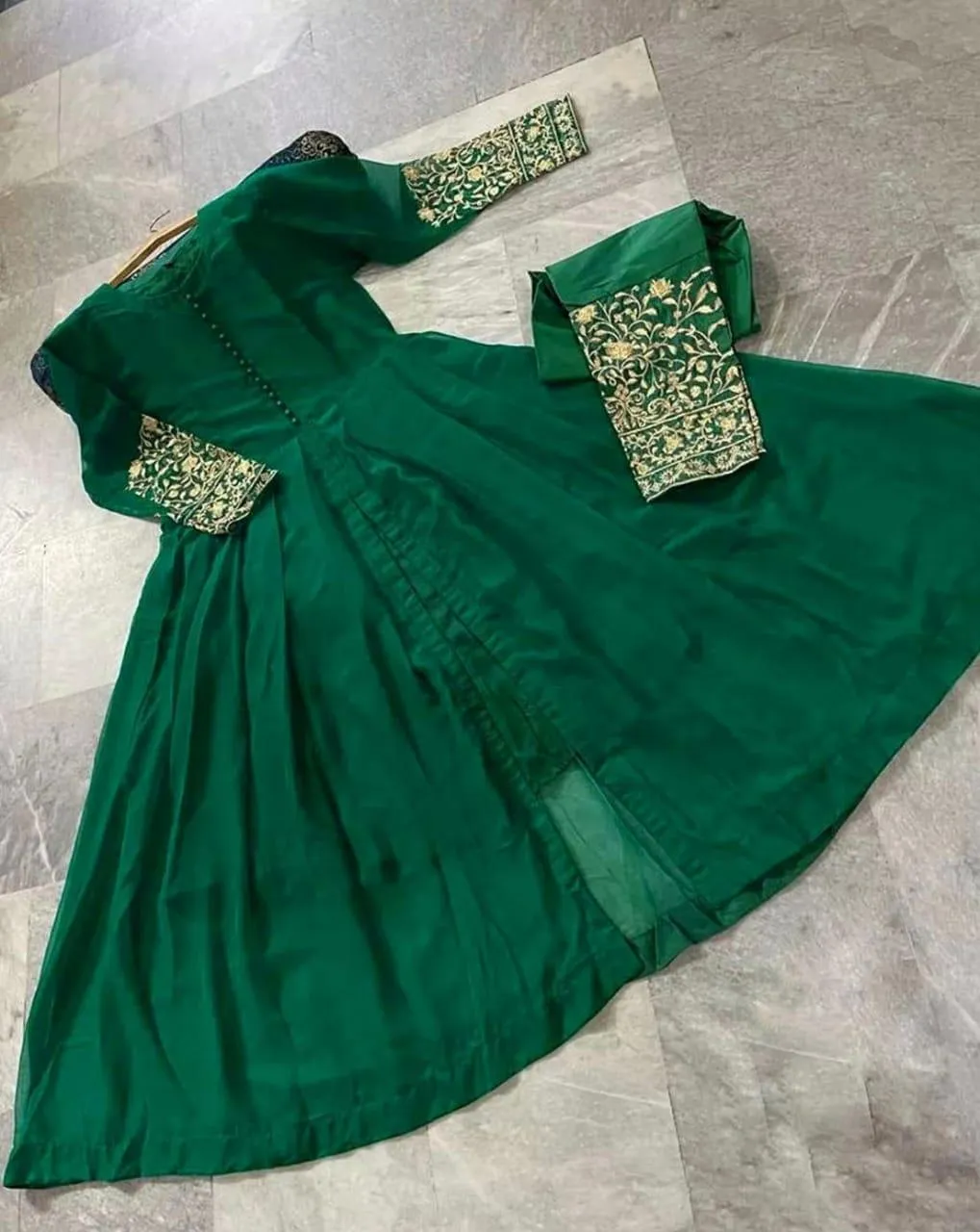 Green Embroidered Maxi 2Piece Set Mes Size - Image 2