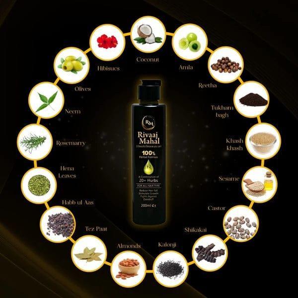 Premium Hair Oil for All Hair Types - 200ml Anti-Hair Fall Formula - Image 3