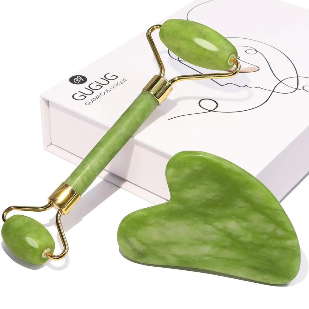 Jade Roller & Gua Sha Set for Face Eyes Body - Image 2