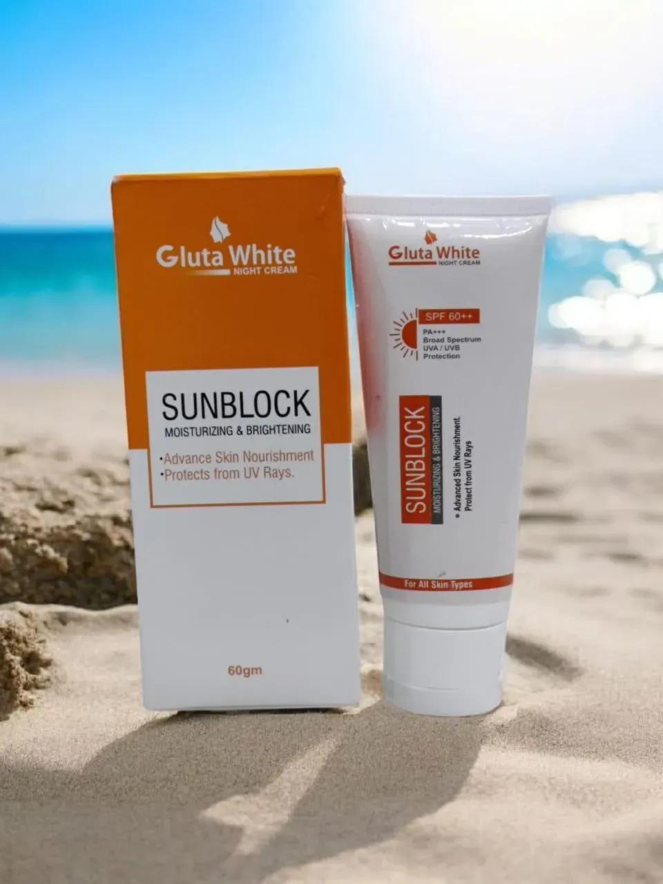 Gluta White Sunblock SPF 60+ All Skin Types Cream - Image 2