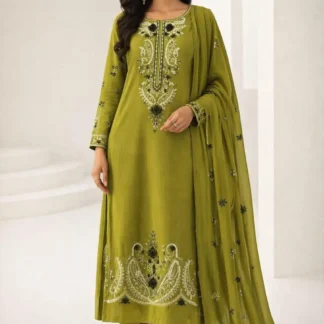Green Embroidered Kurta Set with Dupatta