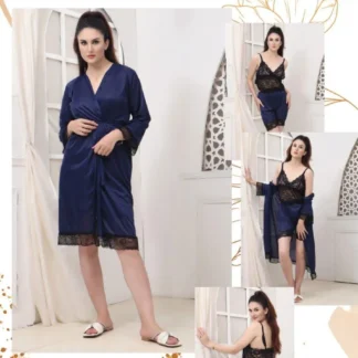 Luxury Blue V-Neck V-Neck Dress for Women
