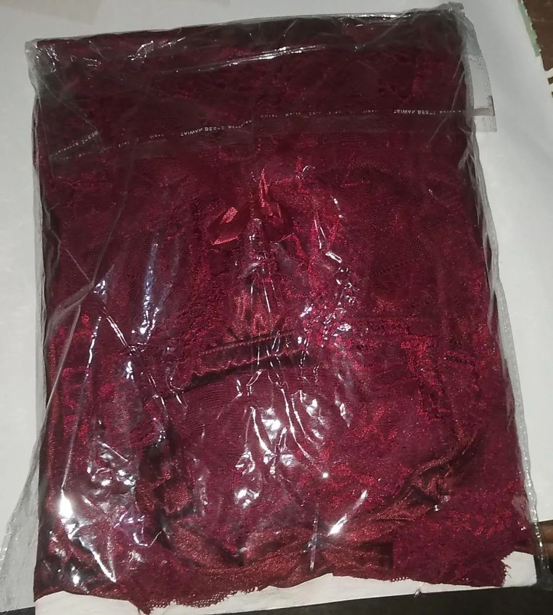 Red Silk Pajama Set for Women Medium - Image 2