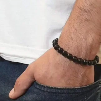1 Pc Pearl Stone Aluminium Plated Pearl Men's Bracelet