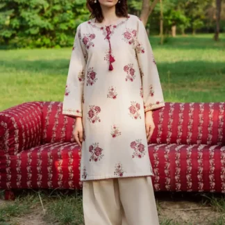 Elegant Embroidered Shirt And Trouser Set - 2 Pcs