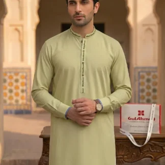 Men's Green Wash & Wear Kurta Summer