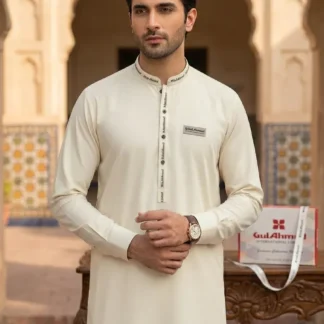 Off White Wash & Wear Men Suit Summer