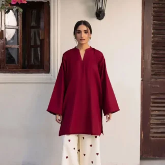 Women's Heart Printed Summer Linen 2 Piece Flapper Suit with V Neck Shirt | Sequence Lace Work | Casual Printed Cord Set | Soft Linen Dress for Women