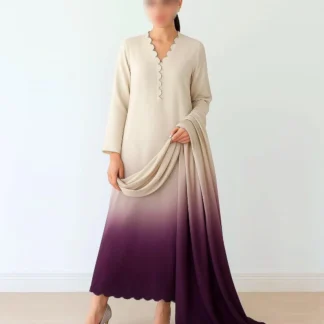 Women's 3-Piece Silk Suit Gradient Print Summer Wear