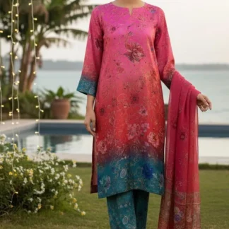 3 Pcs Silky Printed Suit for Women Summer Multicolor
