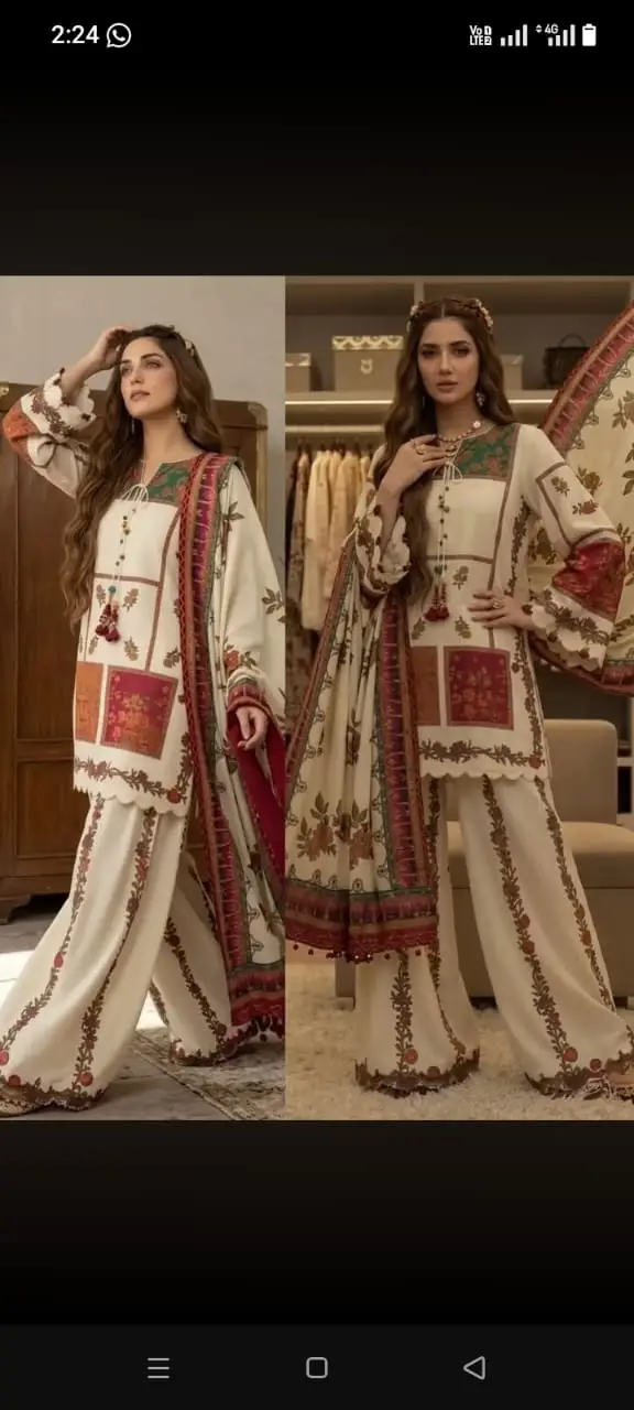 Unstitched Digital Printed Swiss Lawn 3 Piece Suit for Women | Floral Printed Swiss Lawn Shirt & Trouser with Poly Silk Dupatta | Summer Lawn Collection