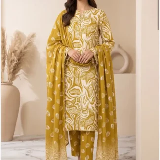 Palwasha by Areeba Arts 3 Piece Unstitched Lawn Suit for Women | Printed Lawn Shirt Trouser with Lawn Voil Dupatta