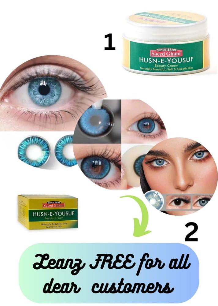 Husn e Yousaf Blue Eye Lens & Cream 2 in 1 Bundle